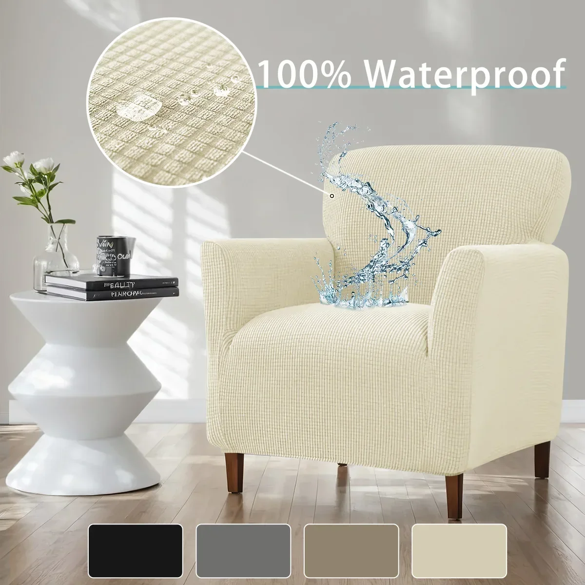 Sretch Elastic Single Sofa Covers Jacquard Armchair Seat Cover Chair Protector Stretch Bar Slipcovers for Home Decor Living Room