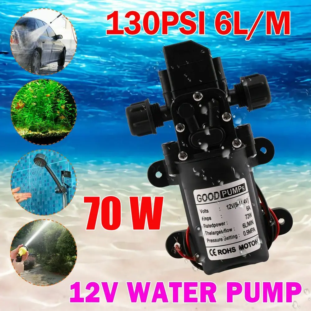 

6L/Min Intelligent Valve Black Diaphragm Durable High Pressure Water Sprayer Self Priming Pump Water Pump Car Washing