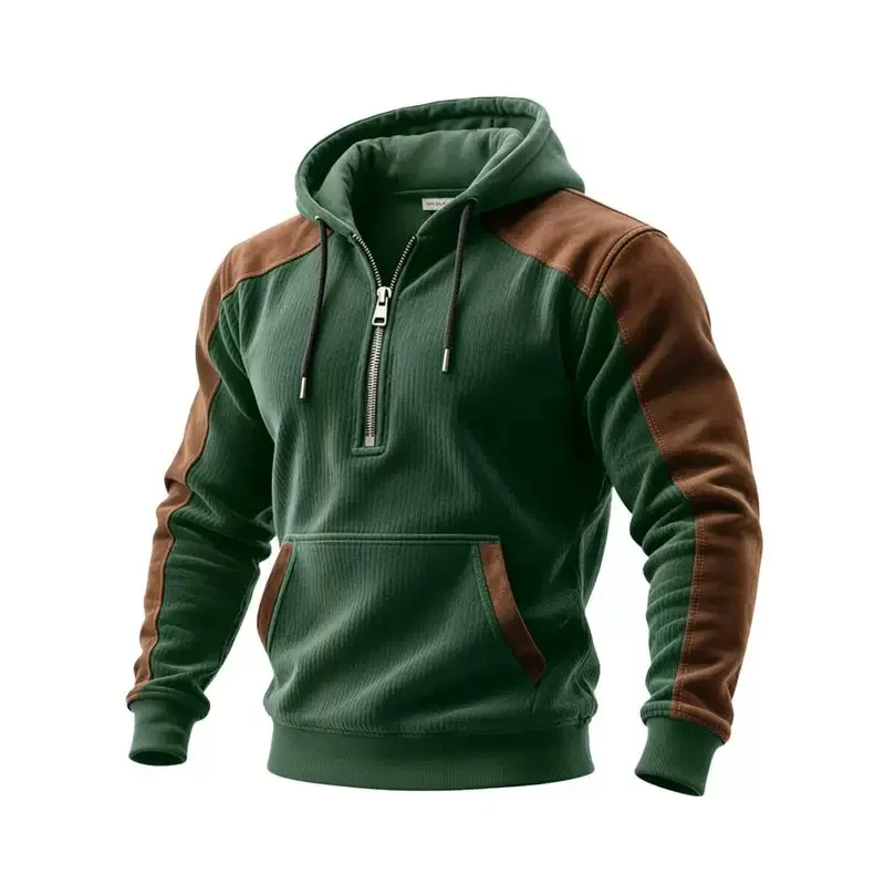 

Autumn and Spring New Fashion Trend American Vintage Thickened Warm Hooded Sweatshirt Men's Casual Loose Sports Plus Size Jacket