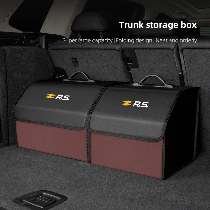 Car Storage Box Multiuse Leather Organizer Bag Auto Interiors For Renault RS Line Fluence Captur Megane Clio Kadjar Arkana Logan