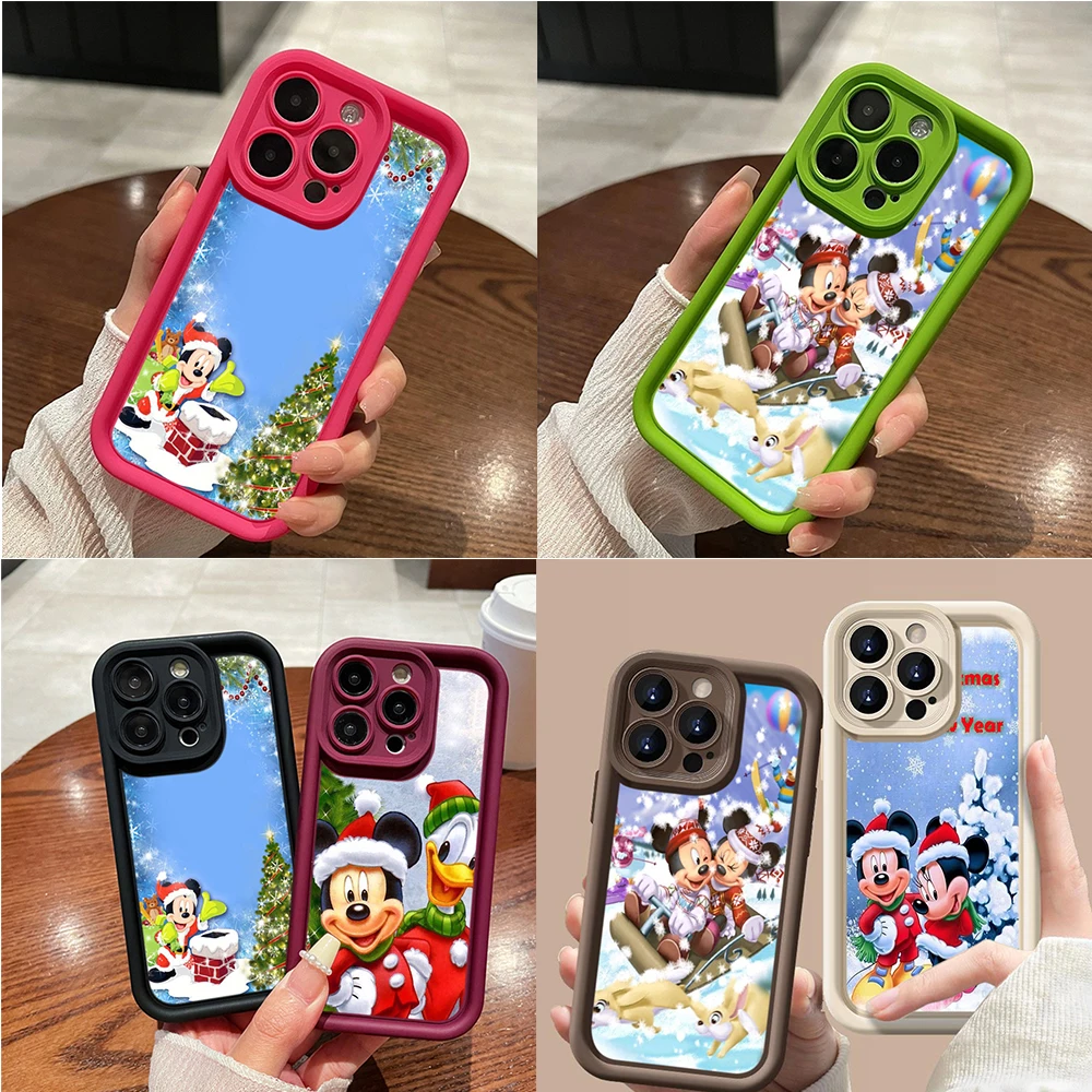 Angel eye Soft Phone Case for iPhone 15 16 Pro Max 15 16 Plus X XS Max TPU Cover SS188 Disney Mickey Christmas Merry