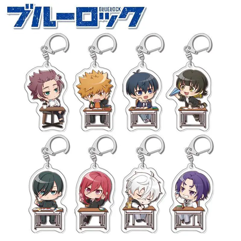 

Cute Cartoon BLUE LOCK Q Version Figures Chigiri Hyoma Itoshi Sae Acrylic Keychains Itoshi Rin Fashion Props Keyring Fans Gift