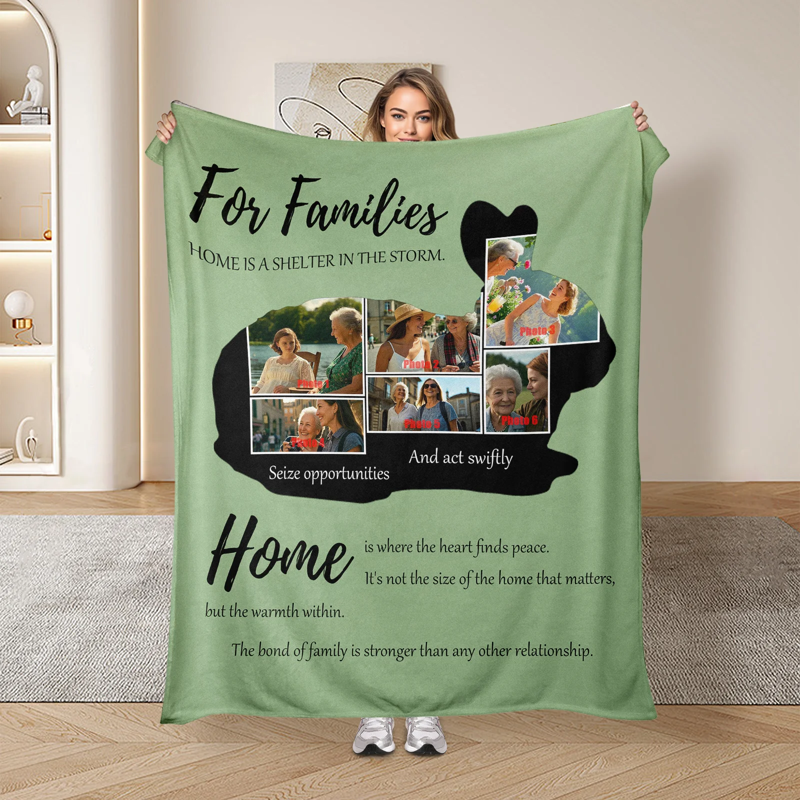 

Custom Rabbit Pattern Blanket For Family Comfort And Cozy Home Atmosphere