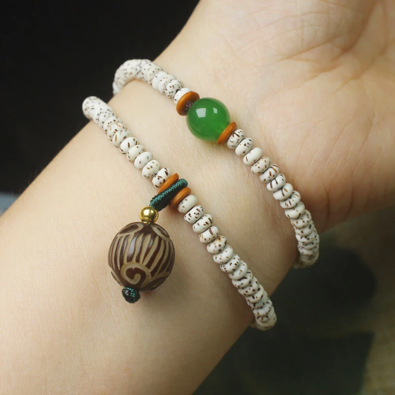 Star and Moon Bead Double Circle Buddhist Bead Bodhi Pattern Bead Pendant Bracelet Women's Chinese Style Prayer Bead Hand Access 3