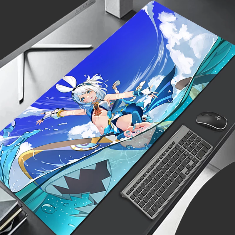 Alfombrilla de ratón Accesorios para juegos de ordenador, alfombrilla para teclado de oficina G-genshin Impact Mualani, alfombrilla de ratón de goma para PC, decoración, alfombrilla para ratón de escritorio