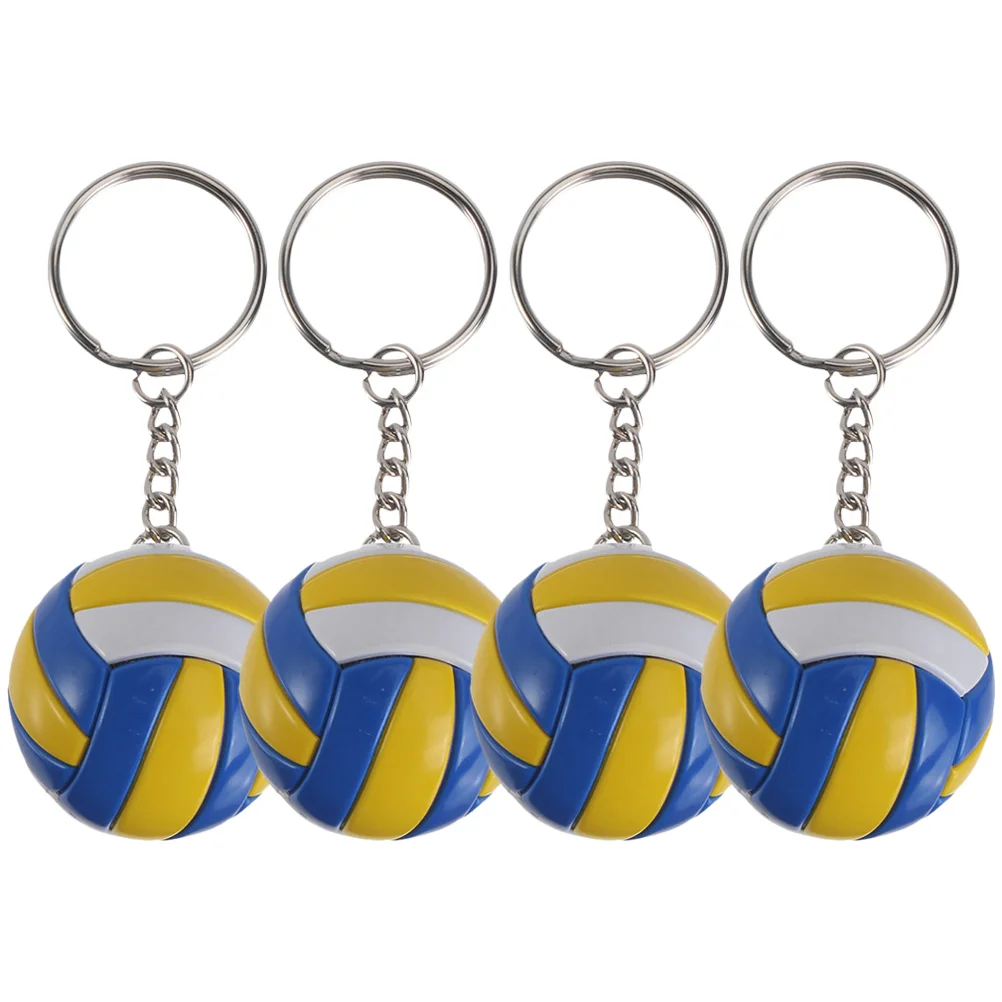 4 Pcs Mini Volleyball Keychain Man Car for Men Basketball Pu Adorable Multi-function Bag Pendant