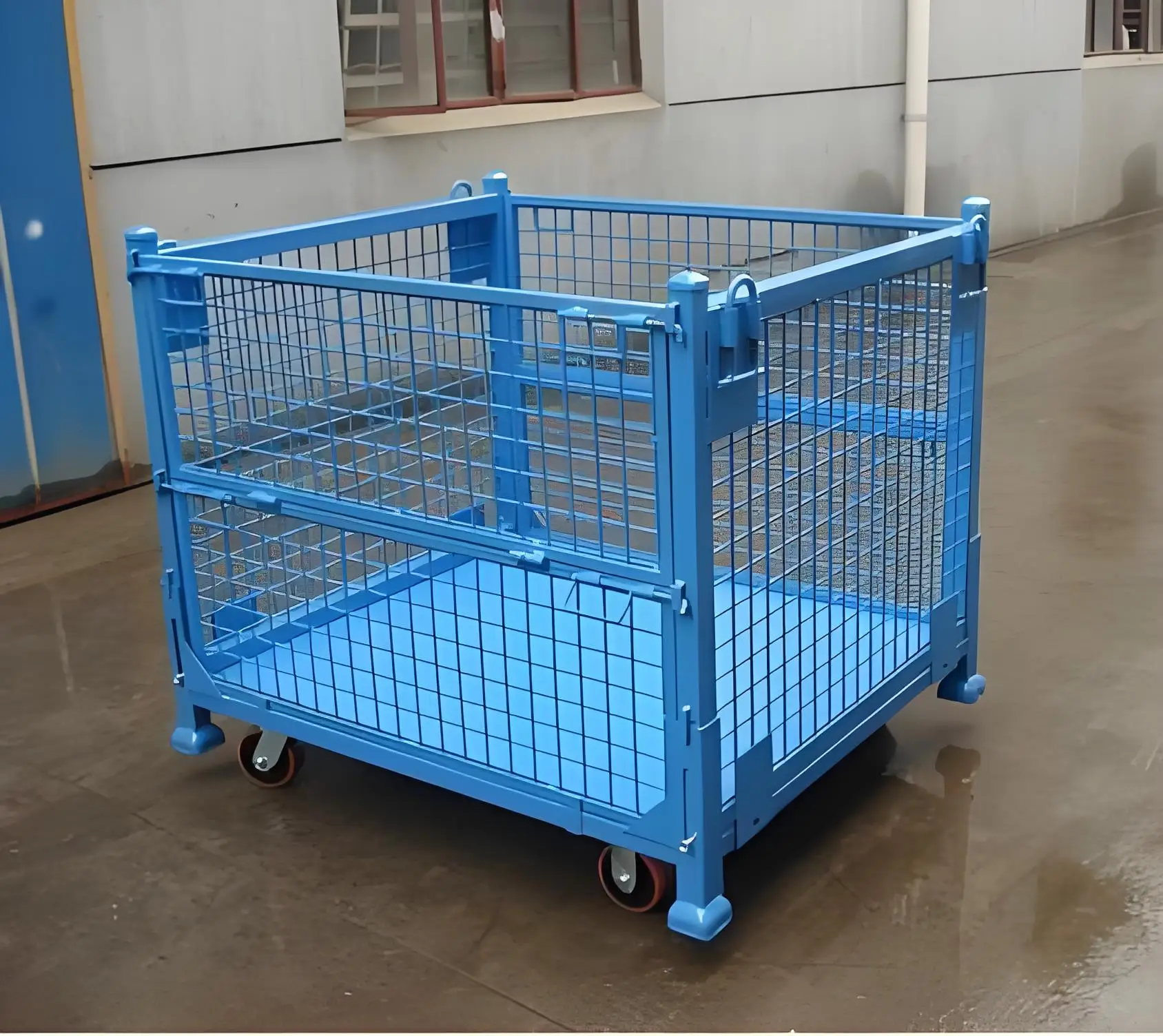 大容量亜鉛メッキ倉庫ヘビーデューティ収納ケージ高品質折りたたみ式ホット販売工場直接販売