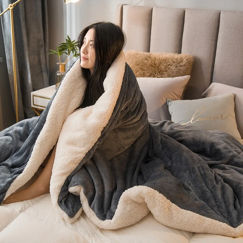 Sherpa Fleece Throw Blankets Soft Fluffy Flannel Plush Cozy | Fuzzy Grey Cuddle Blanket for Couch, Bed, Sofa, Adults