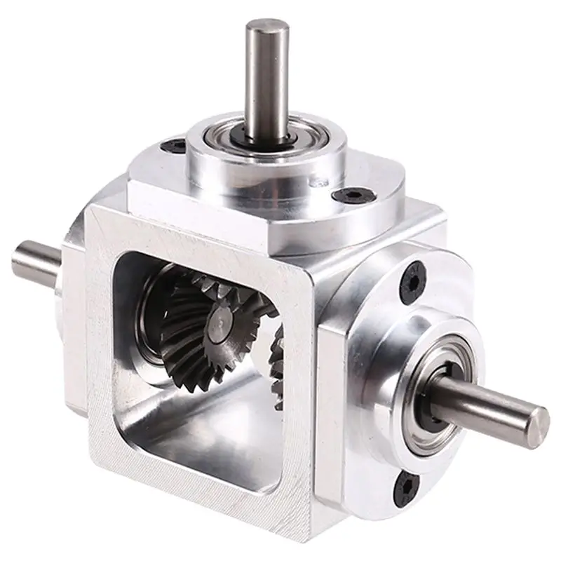 Y42A-Gearbox 1:1 Shaft 1 Module 20 Teeth Bevel Gear-Box 90 Degree Right Angle Mounting Hole Reverse Double Output