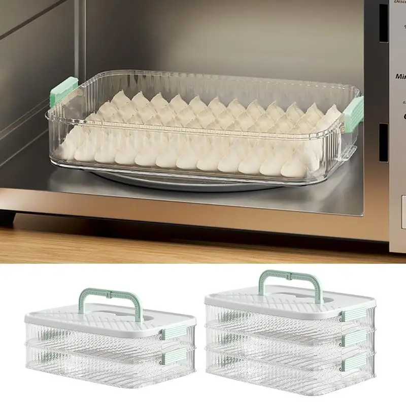 Kitchen Organizer Dumpling Box Food Storage Container Refrigerator Keep Fresh Storage Box Multi-Layer Transparent Dumpling Box