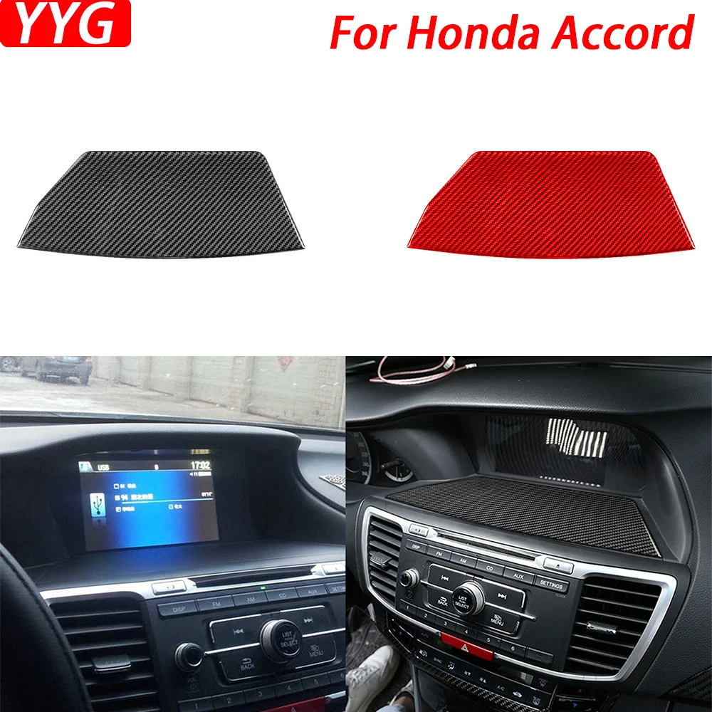 

For Honda Accord 2014-2017 Real Carbon Fiber Center Console Navigation Display Panel Trim Cover Car Interior Accessories Sticker