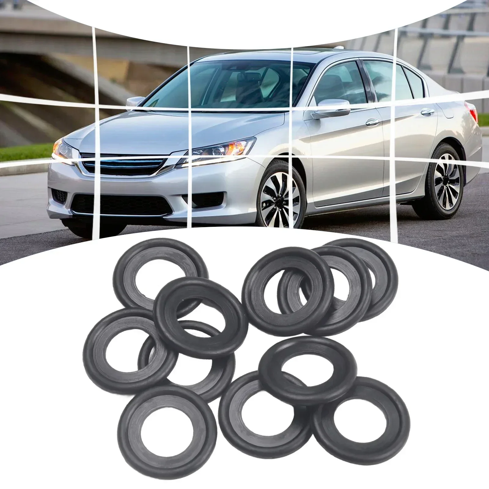 10 Pcs Auto Engine Oil Drain Plugs Gaskets Sealing Oring Replacement Black Rubbers 12616850 For MM12 MM14 Auto Parts