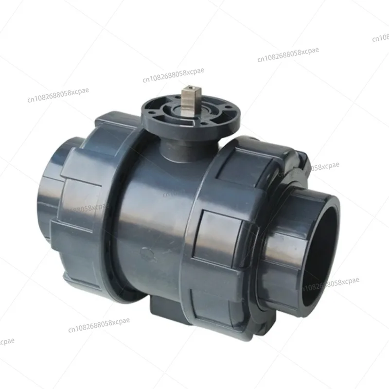 PVC PPH صمام كروي مزدوج الاتحاد منصة عالية ذات حواف من النوع DN15 20 25 30 40 1 "2" اتحاد مزدوج #3