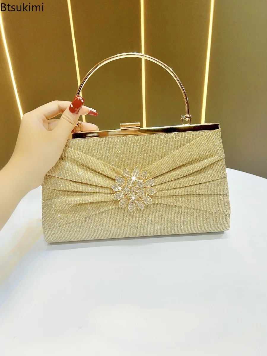 Shiny Luxury Evening Clutch Bags Women's Fashion Wedding Party Dress Bag Elegants Crossbody Handbags KTV Nightclub Princess Bags
