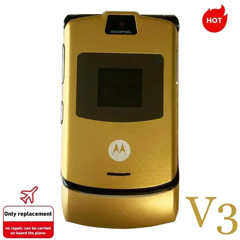 Motorola RAZR V3 - Original Unlocked Flip Bluetooth Phone Dual Display Advanced Fast Call GSM 850/900/1800/1900 High Quality