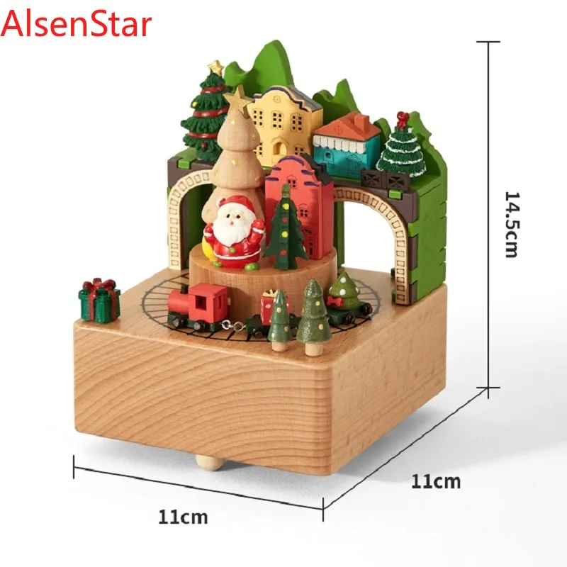 Creative Christmas Gift Music Box Santa Claus Decorative Christmas Tree Handicraft Desktop Ornament Home Decoration