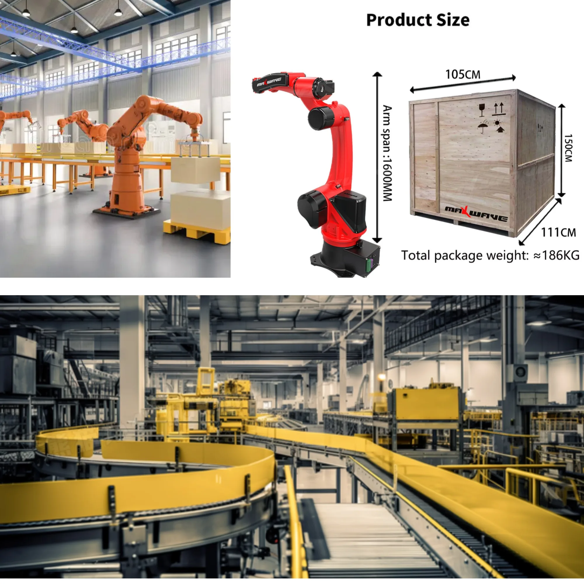 Braccio robotico industriale meccanico Articulate6 assi Robot di saldatura a 6 assi e braccio meccanico per l'automazione della produzione e la robotica