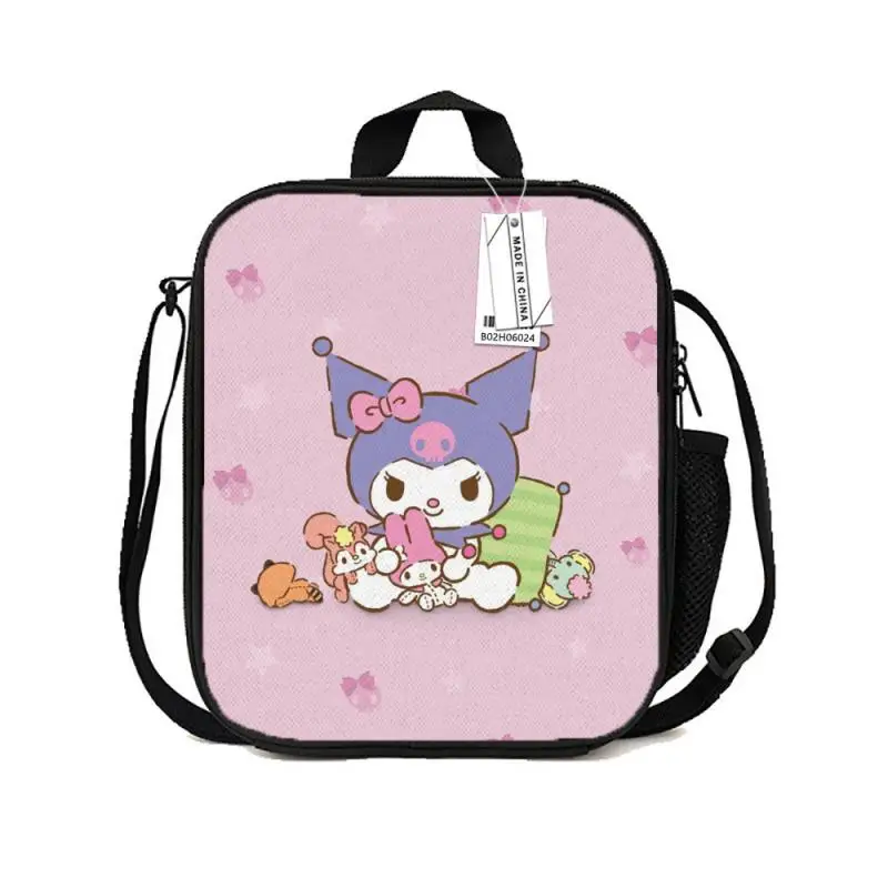 sanrio Kawaii Handbag Hello Kitty Cartoon Student Thermal Lunch Box Kuromi Cute Cartoon Fashion Lunch Bag New Style Lunch Bag