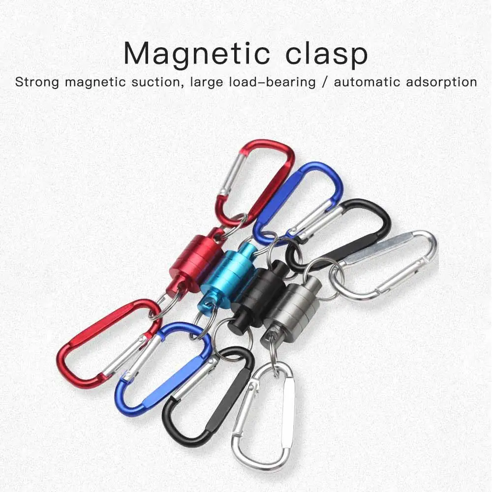 

Strong Magnetic Carabiner Aluminum Alloy Carabiner Keychain Camping Climbing Snap Clip Lock Buckle Tackle Fishing Accessories