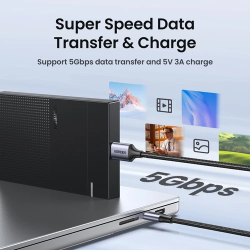 Imagen 2 del producto Ugreen-Cable USB C a Micro B 3,0, Cable de sincronización de datos rápida de 5Gbps 3A para Macbook, disco duro, HDD, funda SSD, Cable USB tipo C Micro B