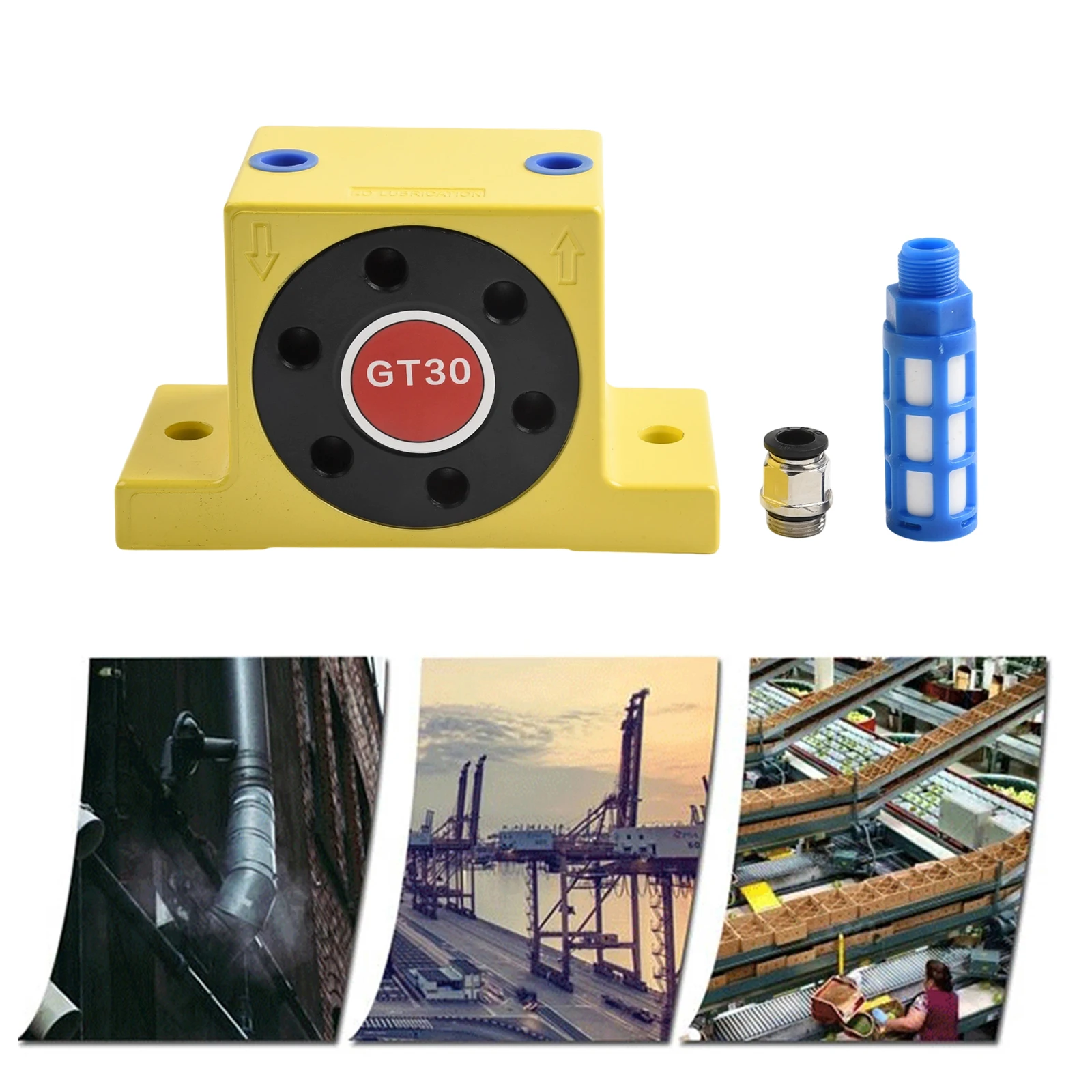 실로 및 자재 취급용 고하중 터빈 공압 진동기, 효율성을 위해 공기압 조절 기능 탑재