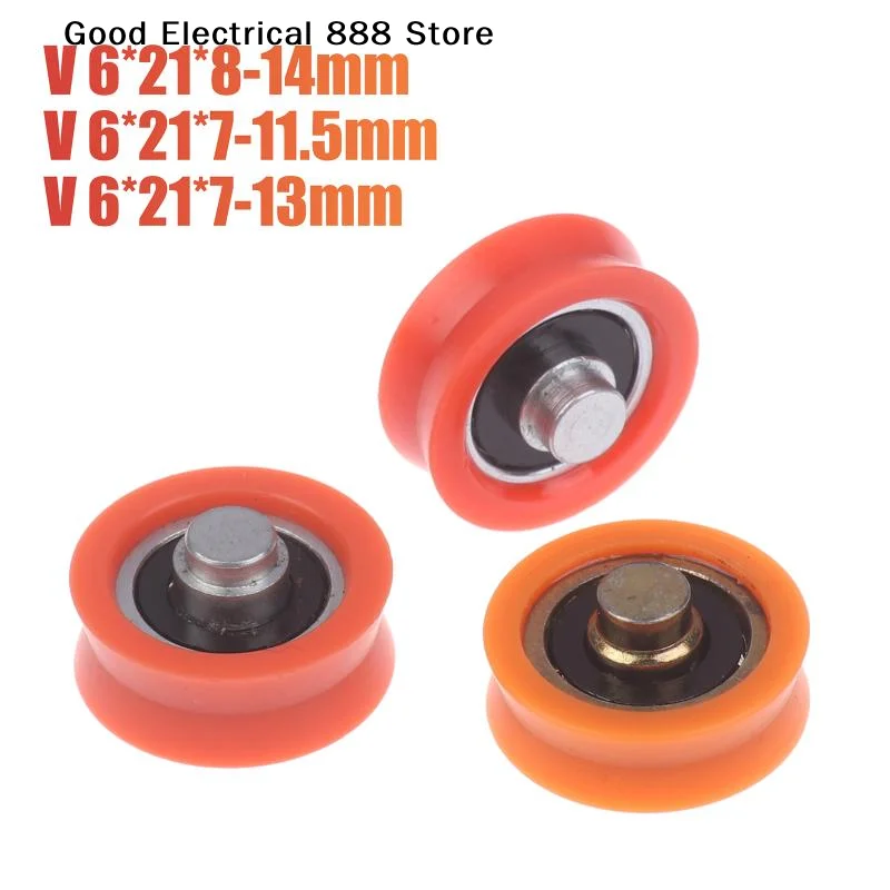 【G】1/3Pcs V-groove Plastic Bearing With Shaft Door And Window Pulley POM Polyoxymethylene Nylon Roller Guide Wheel