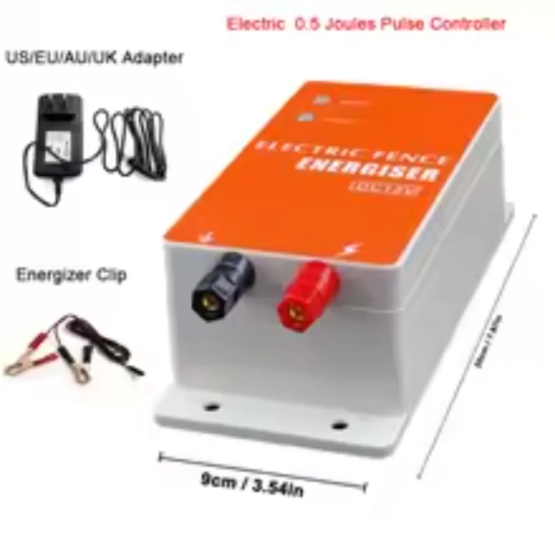 DC 12V 0.5- 1 joule electric fence energizer for animal cattle farm poultry solar power charger fencing controller