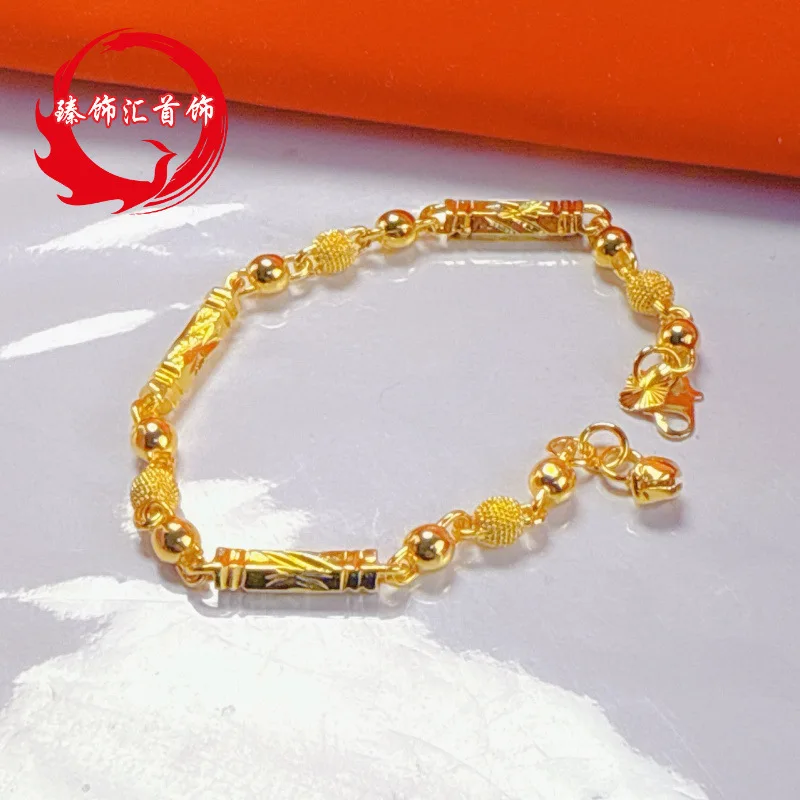 2026 Vietnamese Sand Gold Womens Fashion Jewelry Hexagonal Beaded Bracelet High Grade Elegant Versatile Ladies Wrist Accessory F