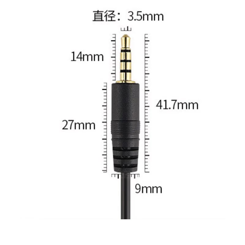 1 Uds. Cable de extensión de Audio Jack de 3,5 a 3,5mm macho a macho adaptador de Cable auxiliar estéreo de 4 polos para altavoz de auriculares de coche chapado en oro