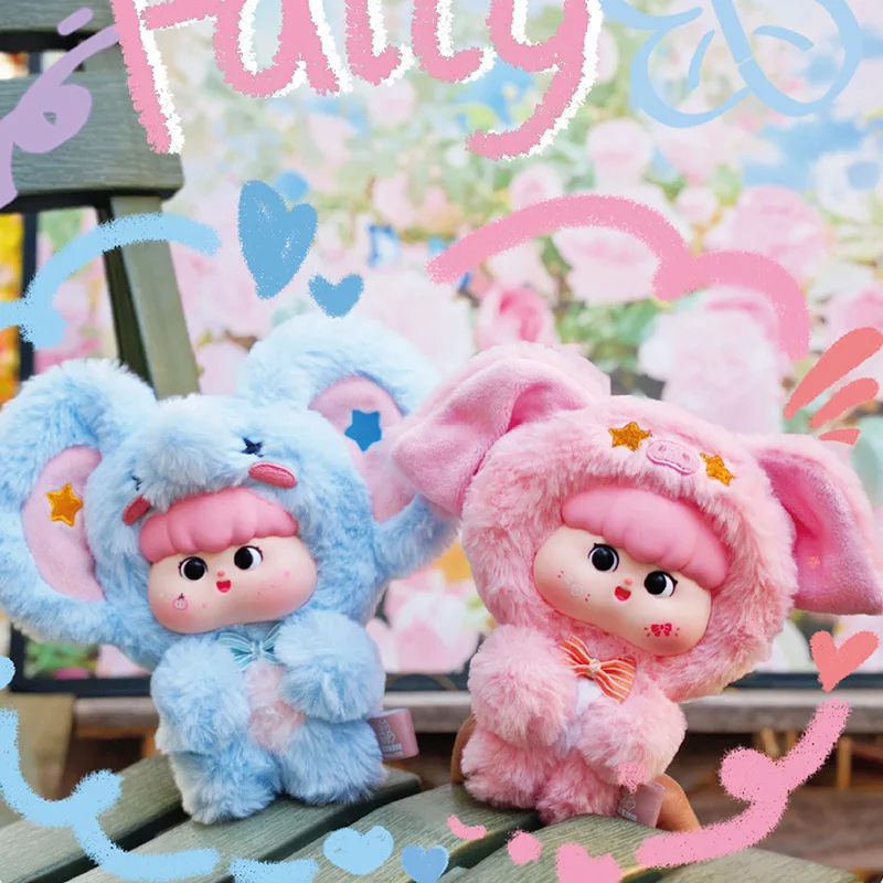 Three Chubby Pets Fatty Big-Eared Animal Plush Pendant Blind Box Kawaii Bag Pendant Vinyl Plush Doll Trendy Play Surprise Gift