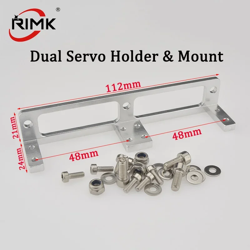 

1PC Dual Servo Holder CNC Aluminum Alloy Servo Mount for RC Boats And Cars Compatible with S3003 S0060 S0150 Servos