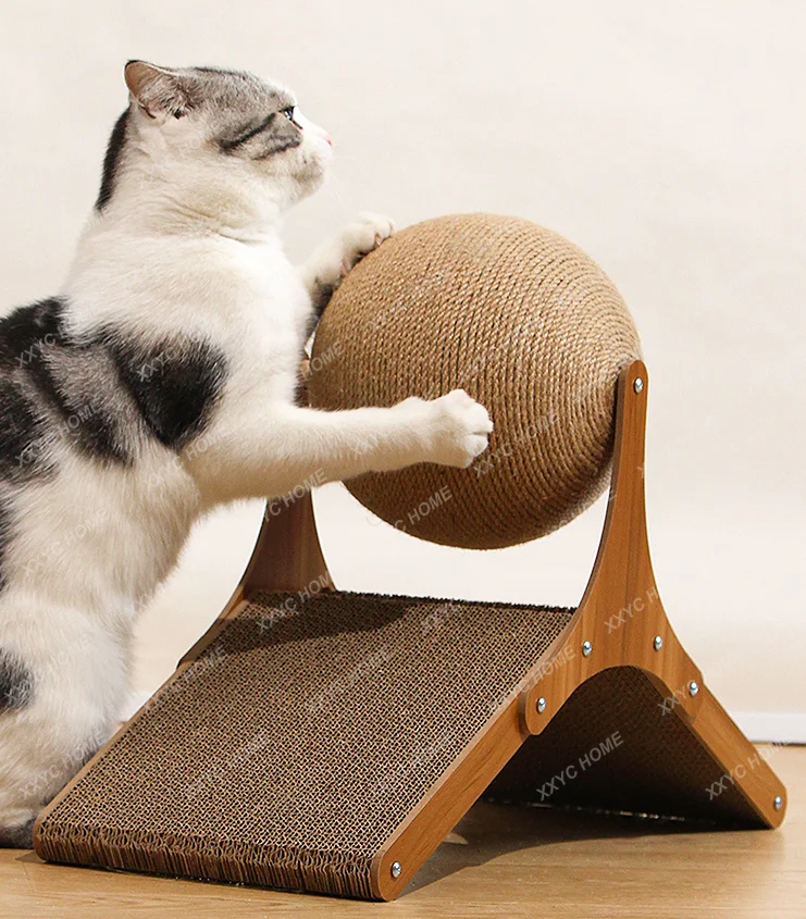 Cat Scratch Board No Dandruff Sisal Vertical Cat Grasping Ball Scratching Board Cat Toy