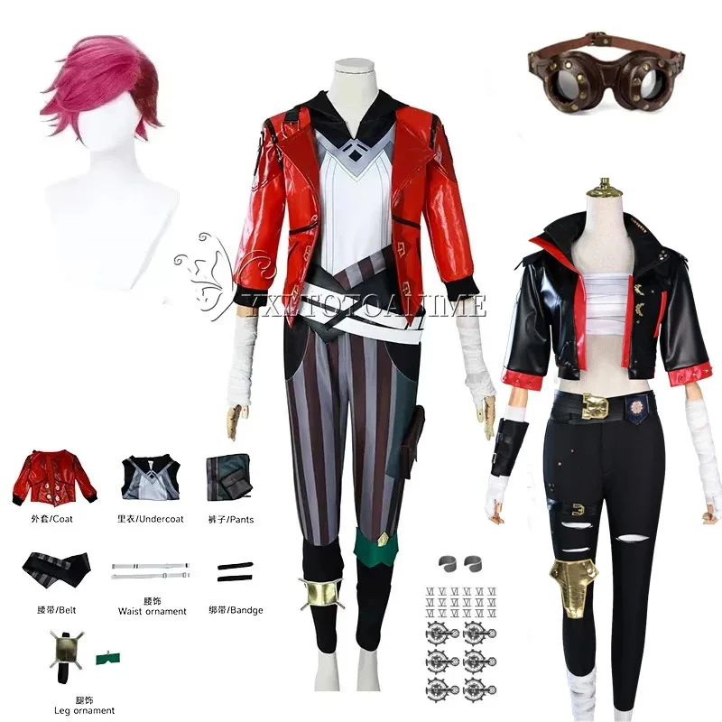 

Vi Acrane Cosplay LOL Costume Game Arcane Vi black VI Wig Outfits Halloween Carnival Halloween Costume Underground Fighter Vi