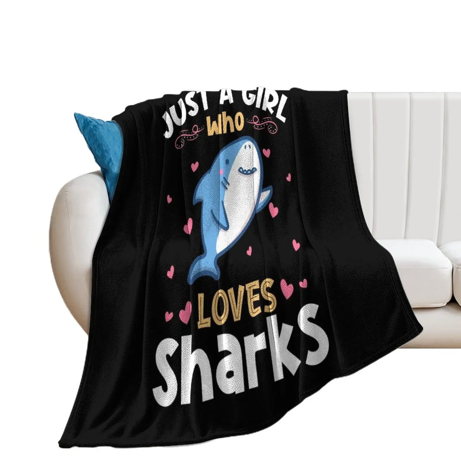 

Just a Girl who Loves Sharks Diving Enthusiast Throw Blanket Cute for winter Fashion Sofas Blankets Sofas Of Decoration Blankets