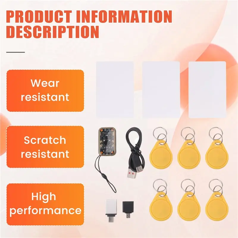 

LXYB18B Chameleon Ultra V2.0 RFID Smart Chip Reader Duplicator+3XCUID 6XUID Keychain 125Khz 13.56Mhz Card Decode RFID Reader