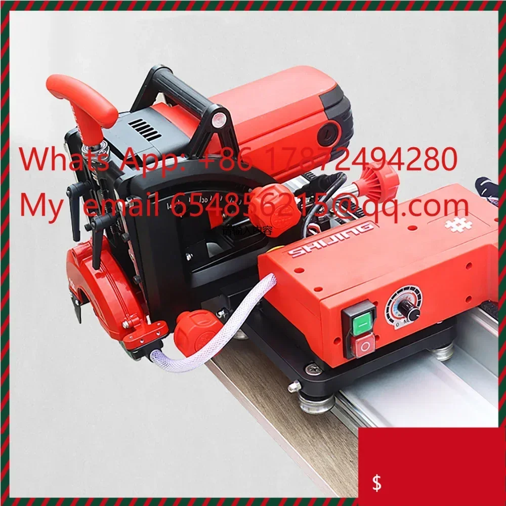 Portable Track Electric Large Slab Tile Cutter, 45 Degree Chamfer, Dust-Free Granite Stone Vertical Miter Cutting Machine