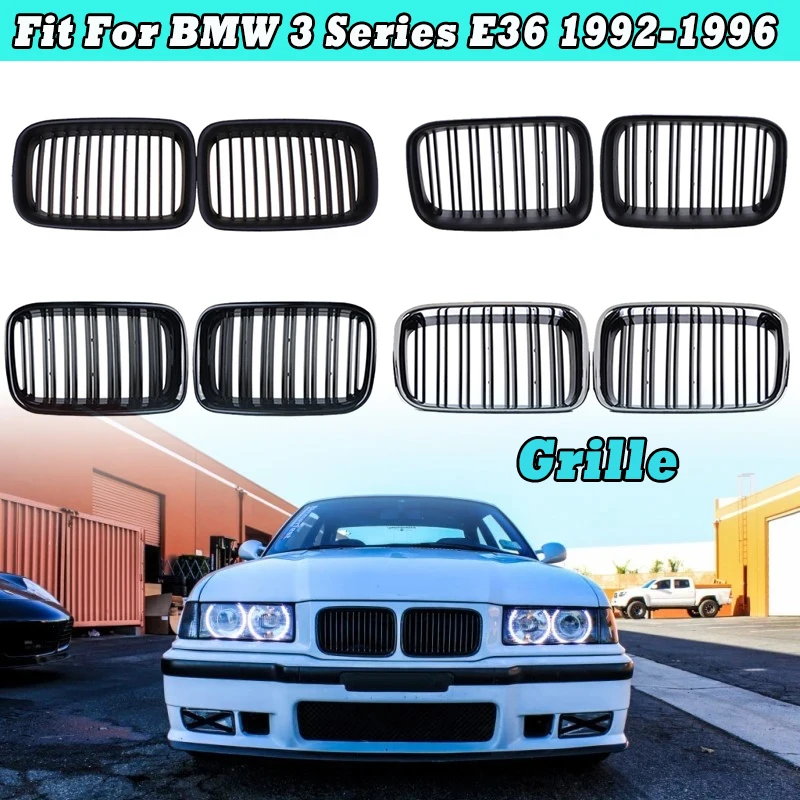 

Front Kidney Grille Black Single Dual Slat Racing Grilles Fit For BMW 3 Series E36 1992-1996 Car Accessories Replacement Part