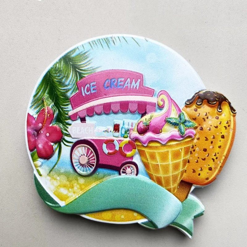 Hawaii Creative Ice cream 3D stereo refrigerator sticker Travel souvenirs Home decor items Collection Arts and crafts gifts