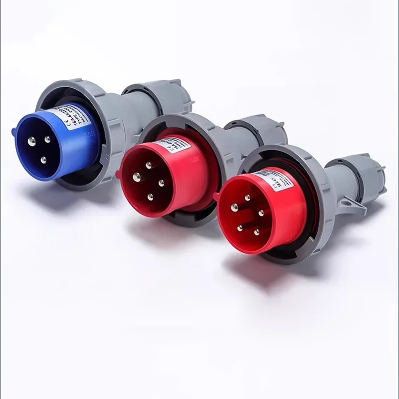 63A 125A IP67 Industrial Male and Female Plug and Socket 3P/4P/5P Wall Mounted Electrical Connector 220V 380V