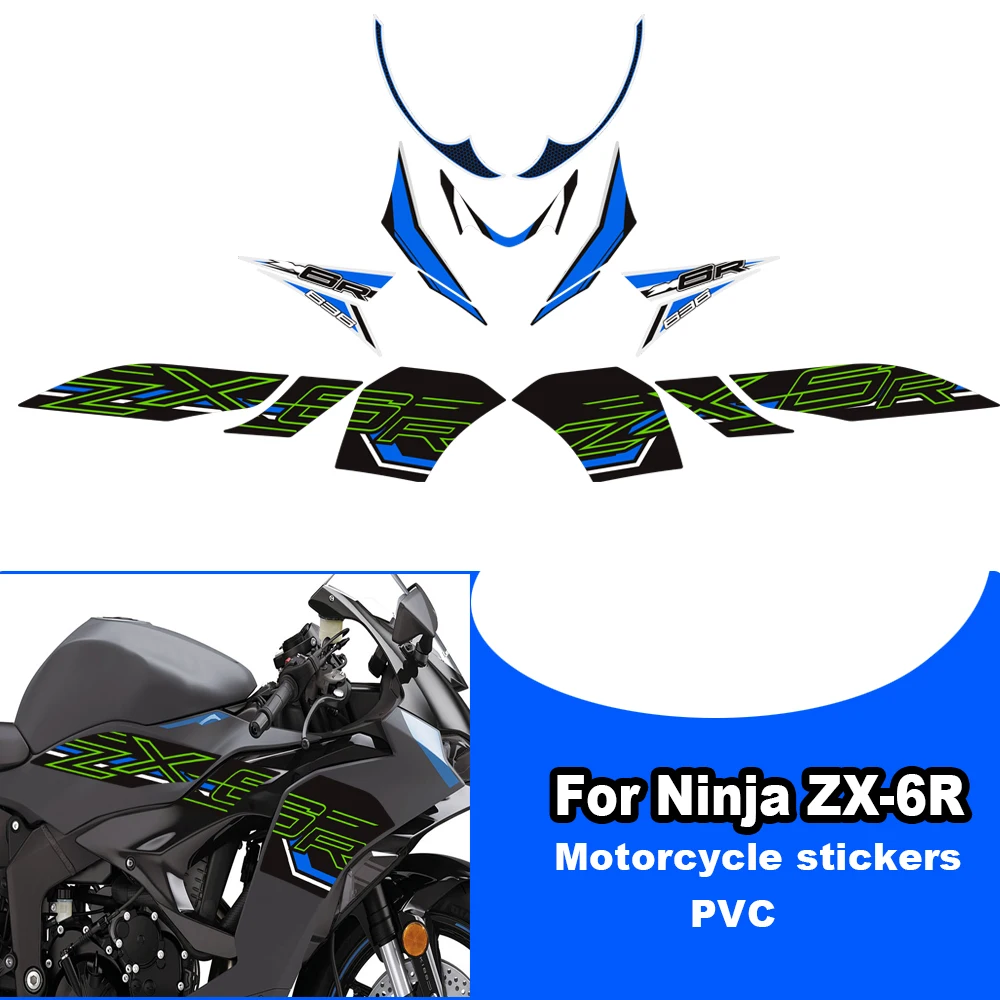 

Motorcycle Body Front Windscreen Windshield Tank pad Stickers Side panel protection PVC kit For kawasaki Ninja ZX-6R ZX6R ZX 6R