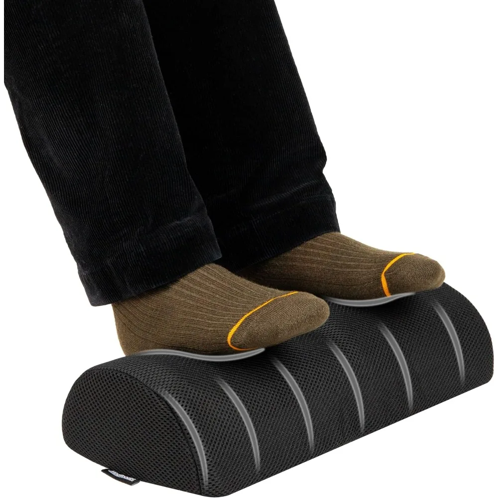 

подставка для ног, табурет для ног, под письменный стол на работе, эргономичный, регулируемый, офис, пенопласт, 7,5 дюйма x 16,75 дюйма ш x 3,75 дюйма, черный