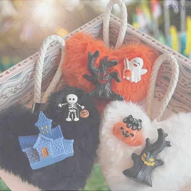 Spooky Heart Stuffed Keyring Lanyard Phone Strap Plush Halloween Bag Ornament Backpack Decoration Girly Gift