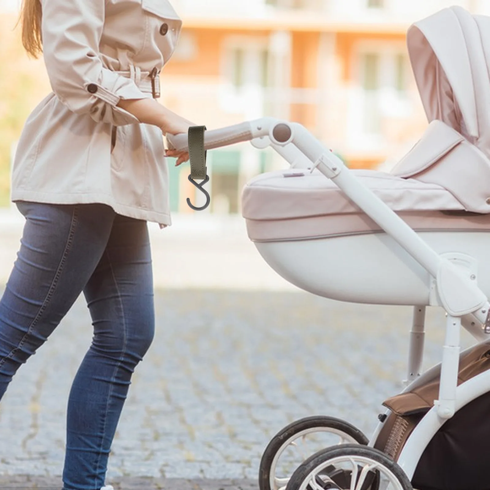 Crochets détachables pour poussette de bébé, 2 pièces, sangles universelles pour le rangement des sacs, petit gain de place, poussette de voyage Portable en plein air