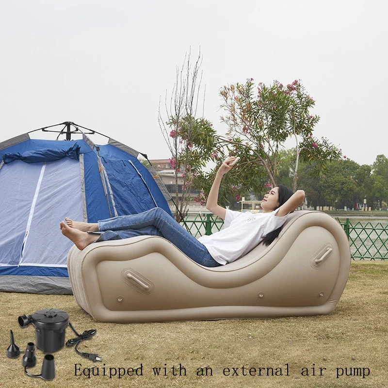 

Simple Lazy Sofa Lounge Chair Fully Automatic Outdoor Portable Air Cushion PVC Inflatable Sofa Chair 170X63X68cm