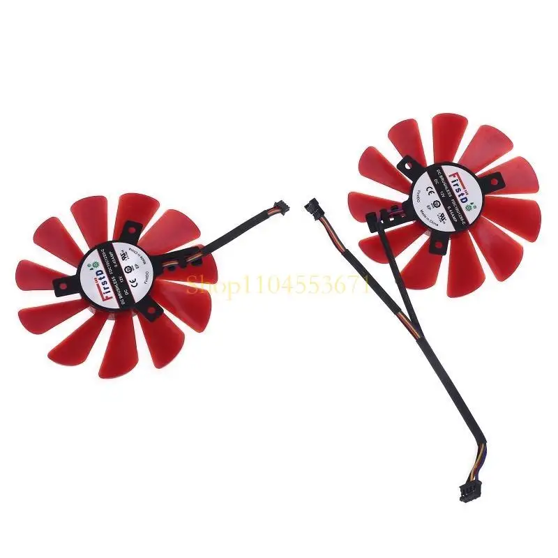 أفضل بائع 2PCS 85 مم RX-570-RS RX-580-RS FD10U12S9-C FAN لـ XFX RX470 RX570 RX580