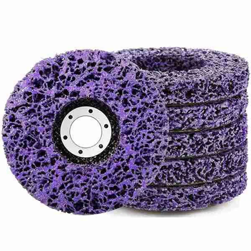 ABWP-125Mm 5Pcs Disc Abrasive Wheel For Cleaning And Removing Paint And Rust (Purple)