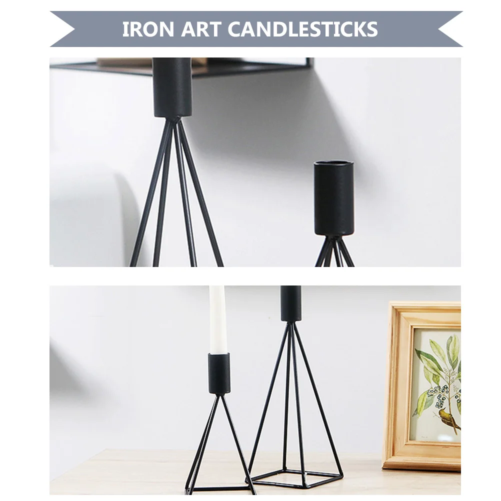 

Holders Candlesticks Decoration Home Centerpiece Iron Long Pole Stand Romantic