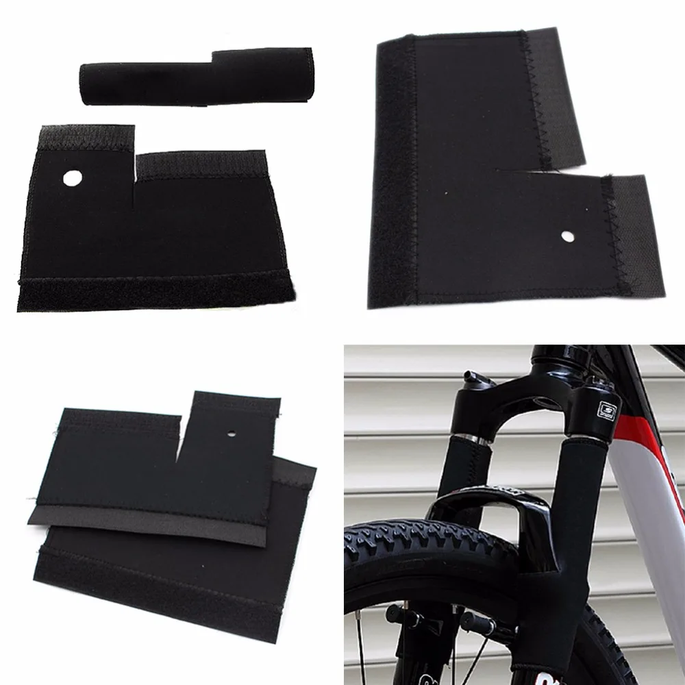 1 Pair Bicycle Frame Chain Protector Cycling MTB Bike Front Fork Protective Pad Guard Wrap Cover Set Bicycle Acc