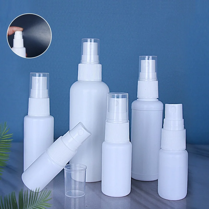 

20Pcs 10/20/30/50/60/100ML White Plastic Perfume Spray Bottle Fine Mist Atomizer Empty Portable Travel Accessories Refillable