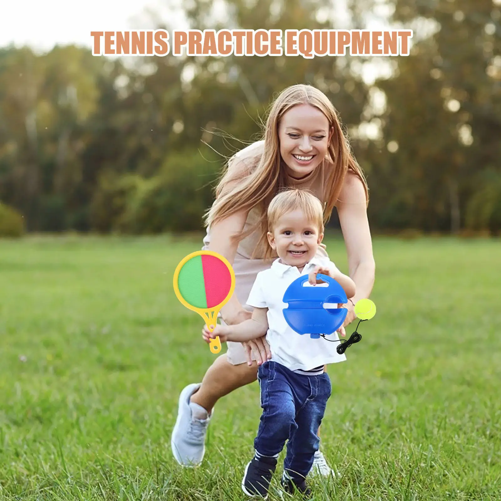 

Набор для тренировок по теннису: мяч с отскоком на веревке, портативный тренажер для начинающих, для самостоятельных занятий, для использования в помещении и на улице, для отработки навыков